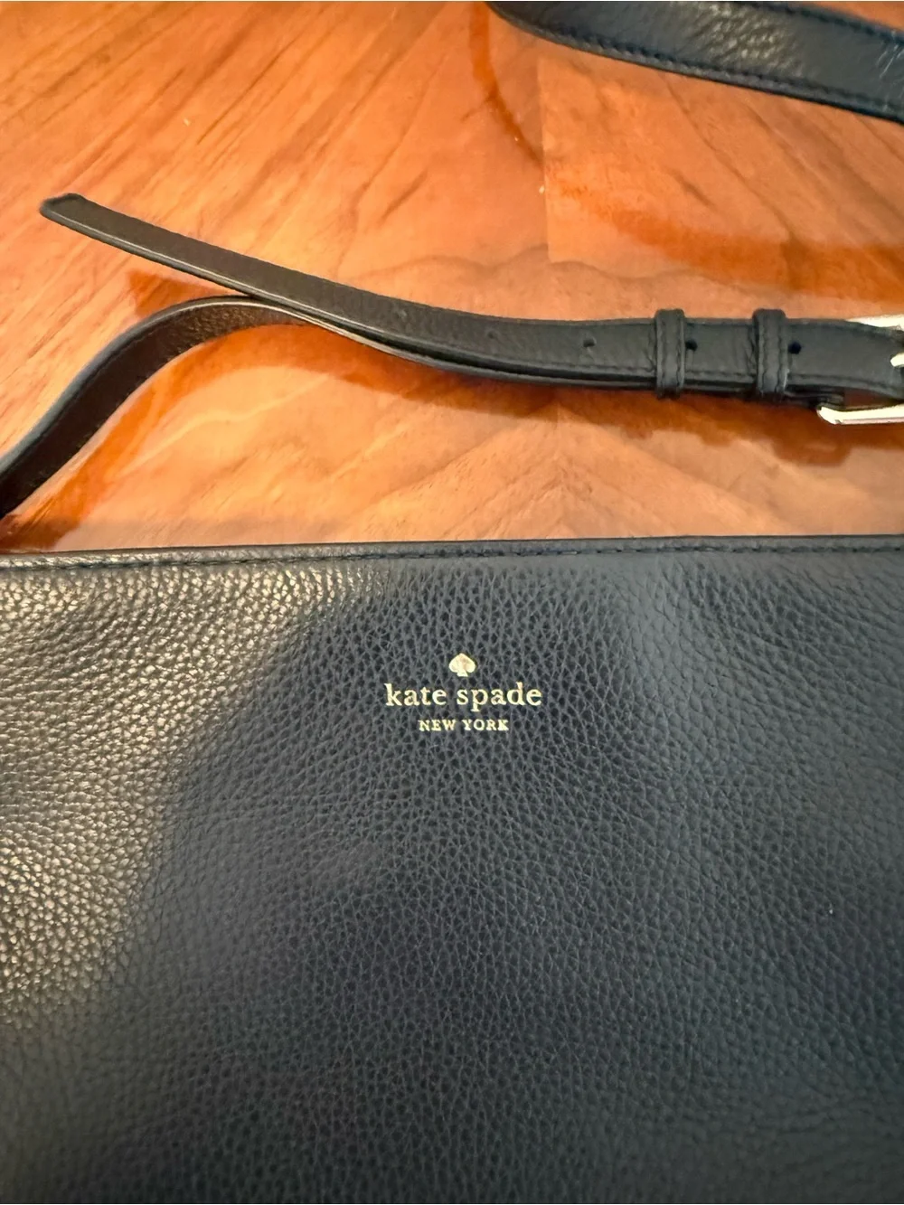 kate spade Black Pebbled Leather Messenger Bag